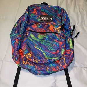 Trans JanSport Backpack Tie Dye Swirl Colorful Black School Bag 15 Laptop Sleeve